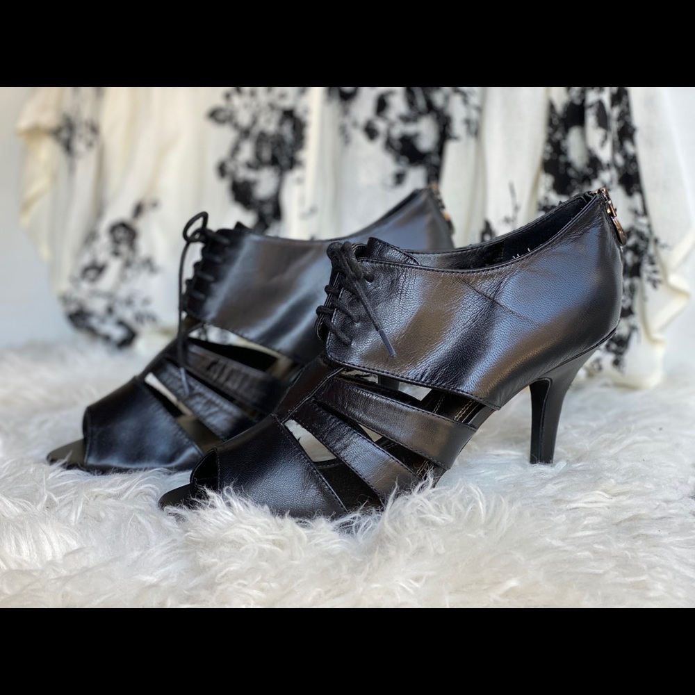 Tahari Open Toe Oxford Bootie